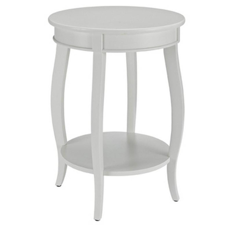 Powell White Round Table With Shelf 929-351