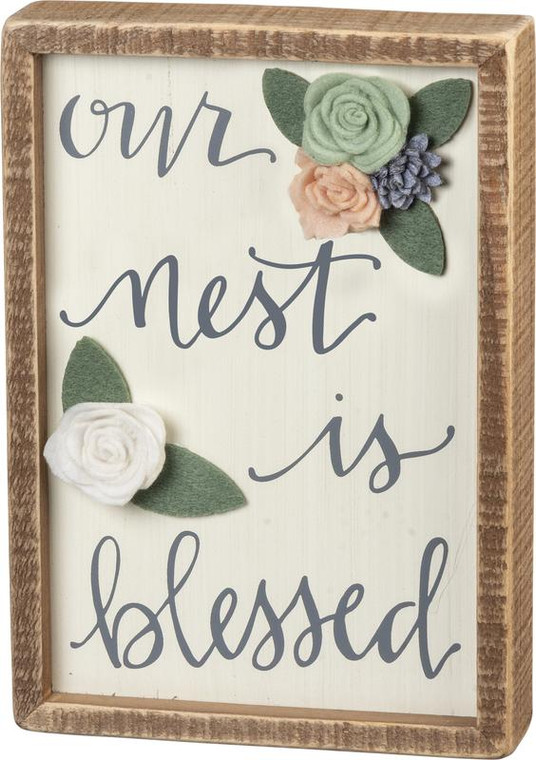 Inset Box Sign - Our Nest - Set Of 2 (Pack Of 2) 100673 By Primitives By Kathy