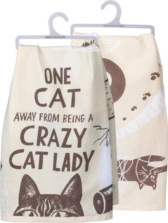 102720 Dish Towel - Crazy Cat Lady - Set Of 6 By Primitives by Kathy