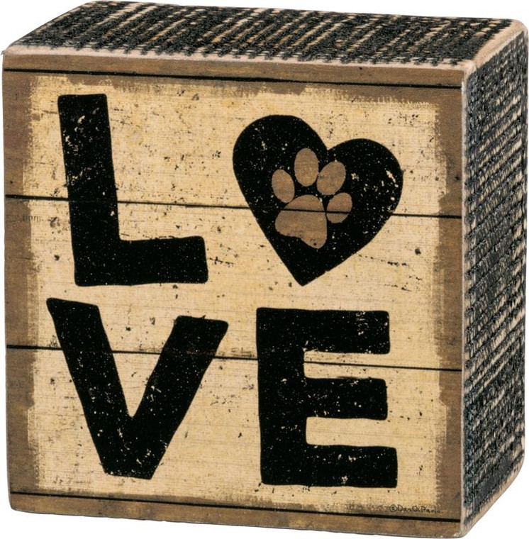 Box Sign - Love - Set Of 2 (Pack Of 4) 33721 By Primitives By Kathy
