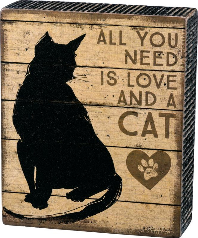 Box Sign - And A Cat - Set Of 2 (Pack Of 3) 33889 By Primitives By Kathy