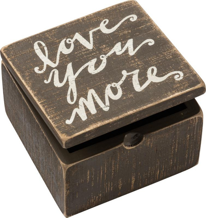 Hinged Box - Love More - Set Of 4 (Pack Of 2) 34357 By Primitives By Kathy