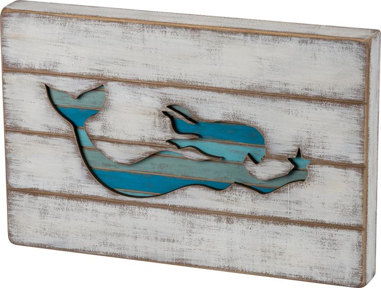 34713 Slat Box Sign - Mermaid - Set Of 2 By Primitives by Kathy