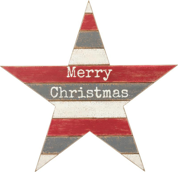 34899 Slat Star - Merry Christmas - Set Of 2 By Primitives by Kathy