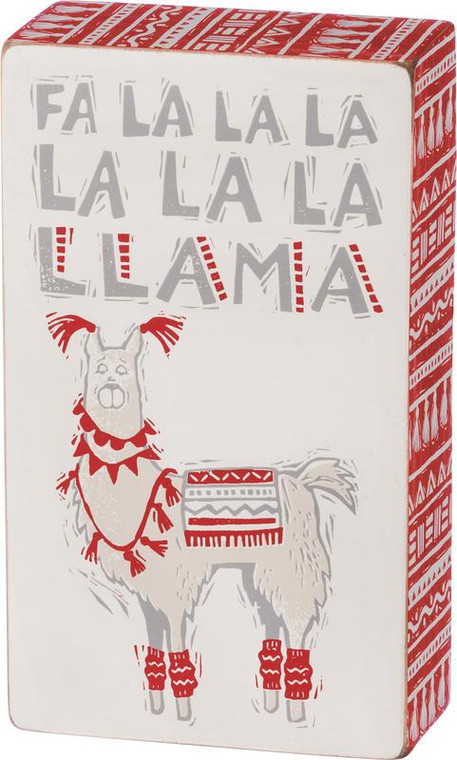 Box Sign - Fa La La La Llama - Set Of 2 (Pack Of 3) 36699 By Primitives By Kathy