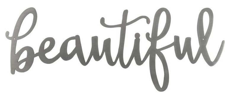 Metal Word - Beautiful - Set Of 2 (Pack Of 2) 37189 By Primitives By Kathy