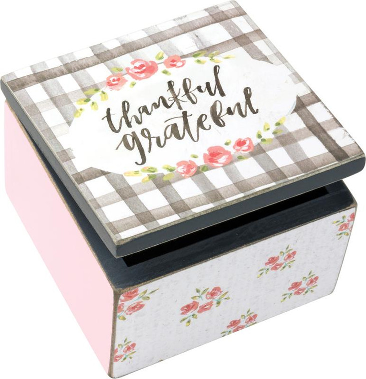 Hinged Box - Thankful - Set Of 4 (Pack Of 2) 37854 By Primitives By Kathy