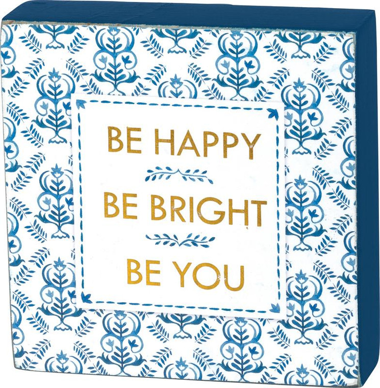 Block Sign - Be Bright - Set Of 4 (Pack Of 2) 37915 By Primitives By Kathy