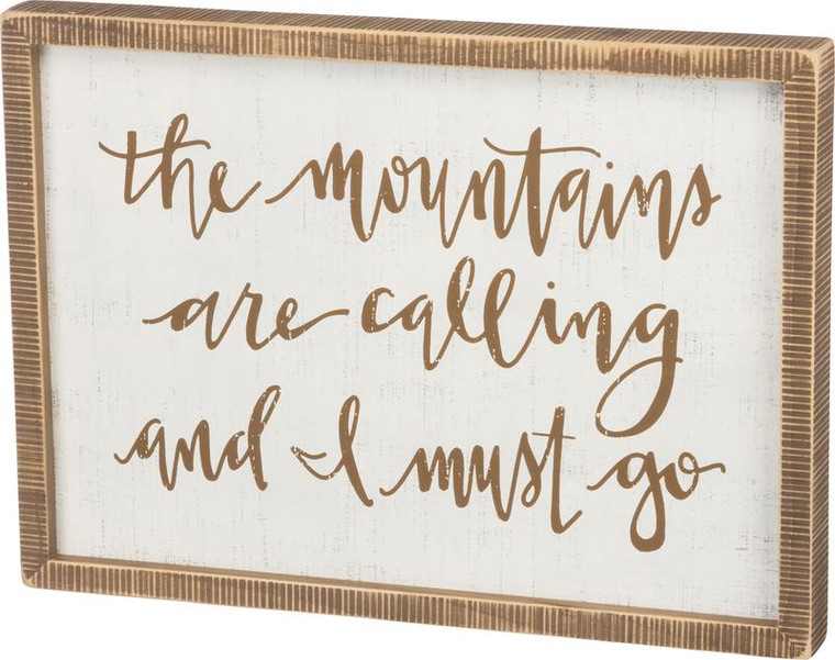 38861 Inset Box Sign - The Mountains - Set Of 2 By Primitives by Kathy