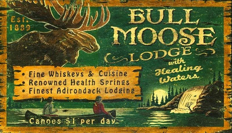 PP-1119 Red Horse Bull Moose Lodge Wall Art