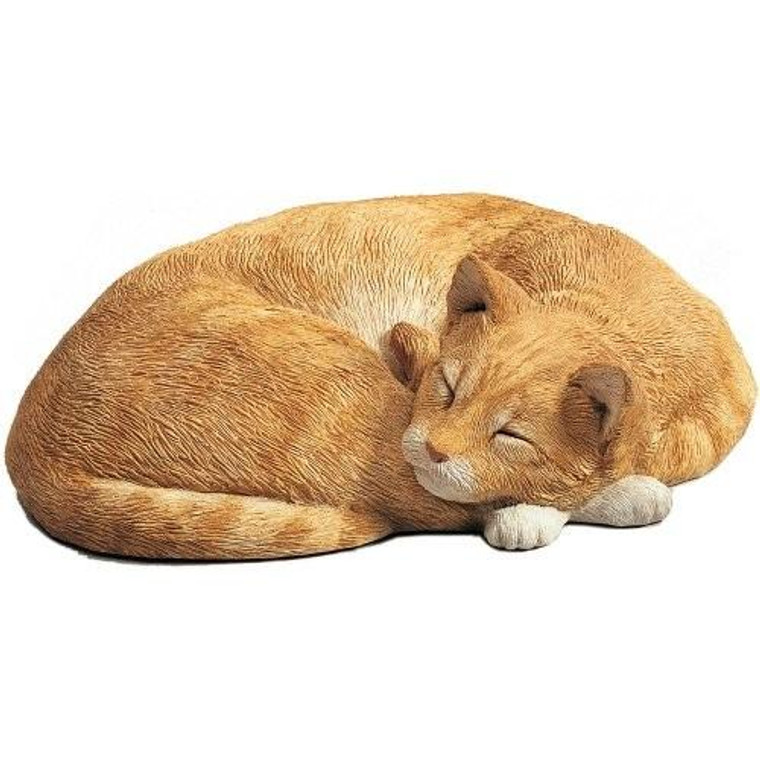 Sandicast Life Size Orange Lying Cat Sculpture - LS762