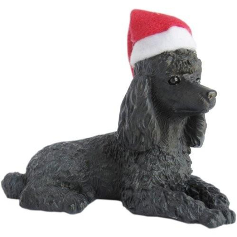 Sandicast Black Lying Poodle Christmas Tree Ornament - XSO12103