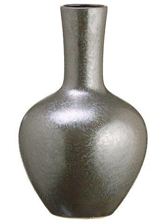 12.2"H X 7.4"D Ceramic Vase Pewter 2 Pieces ACR311-PW