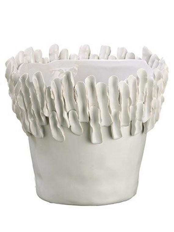7"H X 7.85"D Ceramic Vase White 4 Pieces ACR609-WH