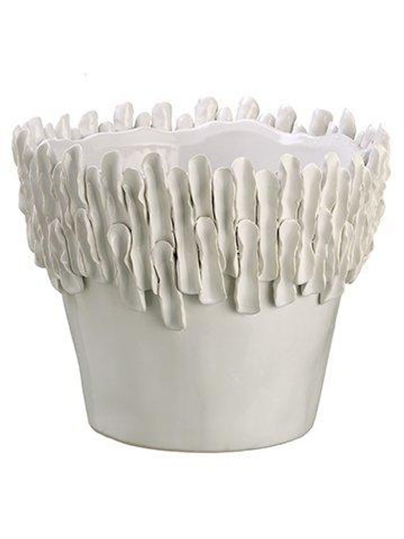 8.65"H X 10.25"D Ceramic Vase White 2 Pieces ACR611-WH