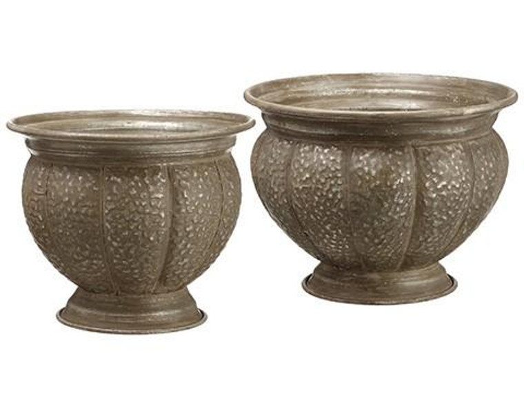 11"-14"H X 13.75"-19"D Metal Urn (2 Ea/Set) Gray ACT570-GY