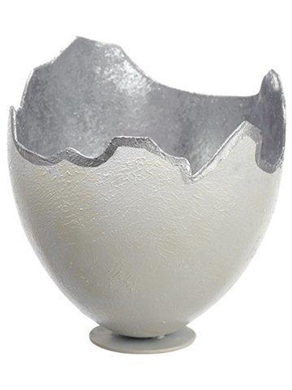 2.75"H X 2.5"D Metal Egg Cup White Silver 6 Pieces AHE181-WH/SI