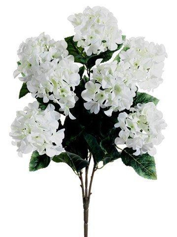 25" Hydrangea Bush X7 White 12 Pieces FBH109-WH