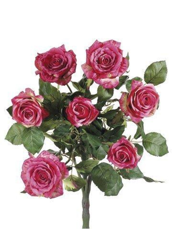 21.5" Confetti Rose Bush X7 Two Tone Rose 6 Pieces FBR054-RO/TT