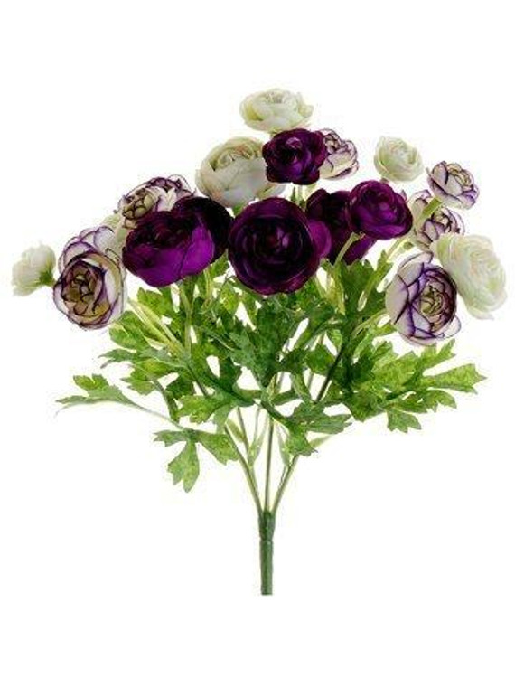 10.5" Mini Ranunculus Bush Violet Orchid 12 Pieces FBR105-VI/OC