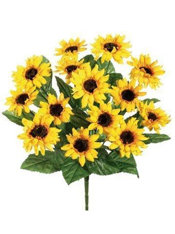 16" Sunflower Bush X14 Yellow 12 Pieces FBS193-YE