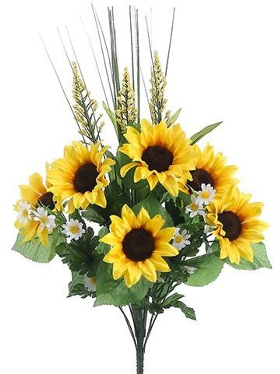 23" Sunflower/Mini Daisy Bush X12 Yellow White 12 Pieces FBX818-YE/WH