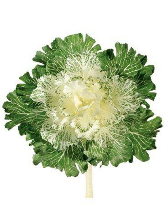 11" Large Japanese Cabbage Spray White 6 Pieces JTC077-WH