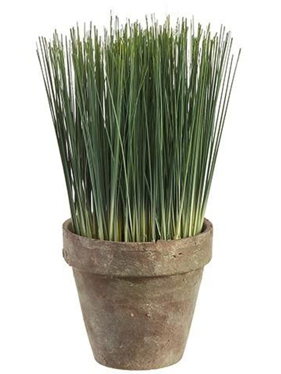 10" Grass In Terra Cotta Pot Green 4 Pieces LQG039-GR