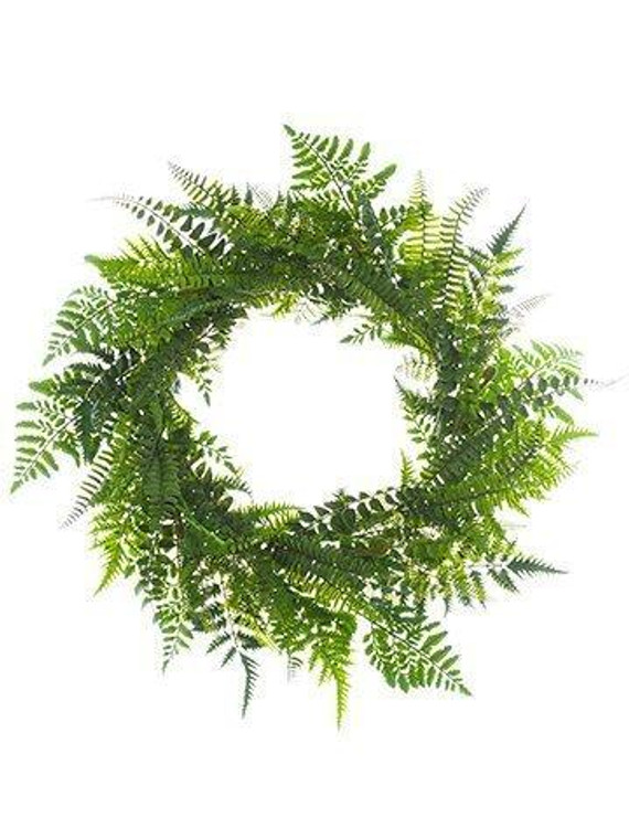 24" Mixed Fern Wreath Green 2 Pieces PWF324-GR