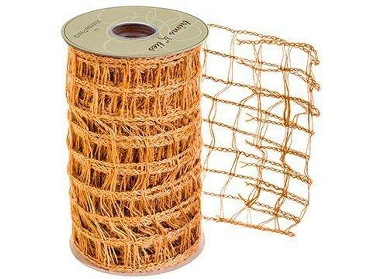 6"W X 10Yd Meshed Jute Ribbon Nature 6 Pieces RM2520-NA