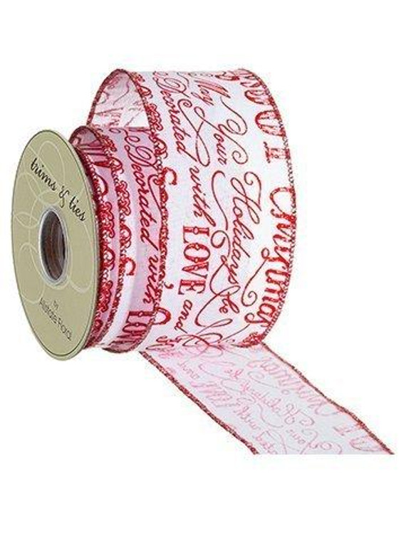 2.5"W X 10Yd Christmas Burlap Linen Ribbon Red White 12 Pieces RW5206-RE/WH