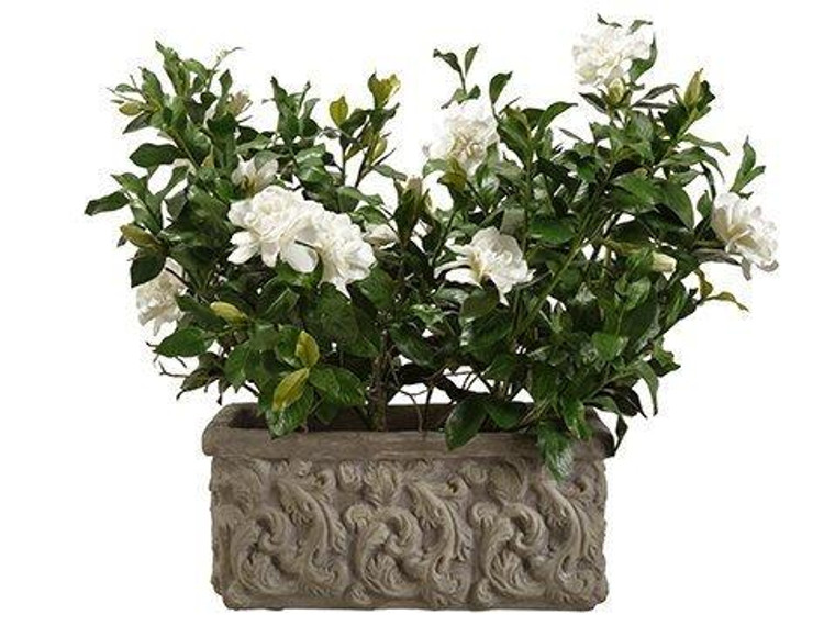 26" Gardenia In Stone Pot Cream WF9830-CR/GR