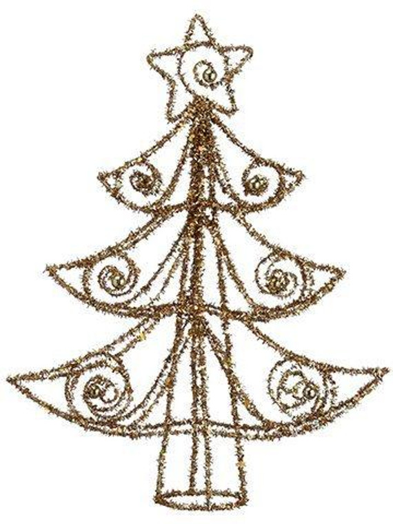 15.5" Glittered Tree Topper Gold 12 Pieces XN9316-GO