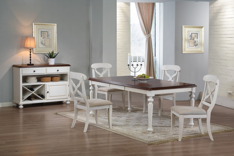 6 Piece Andrews Butterfly Leaf Dining Table Set With Server