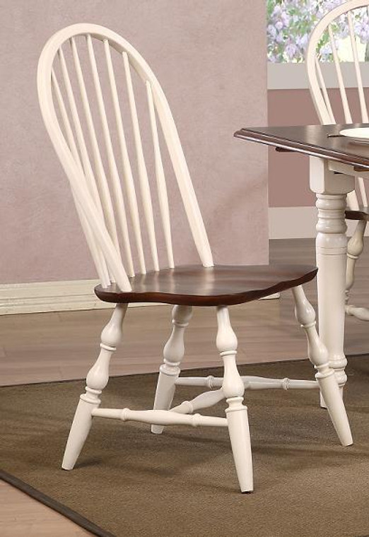 Andrews Windsor Spindleback Dining Chair In Antique White (Set Of 2)