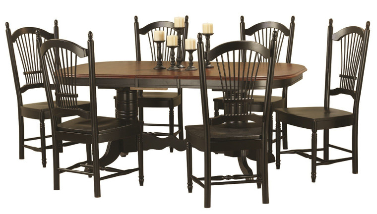 7 Piece Double Pedestal Trestle Dining Set With Allenridge Chairs