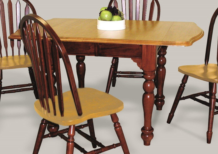 Drop Leaf Extension Dining Table In Nutmeg With Light Oak Finish Top