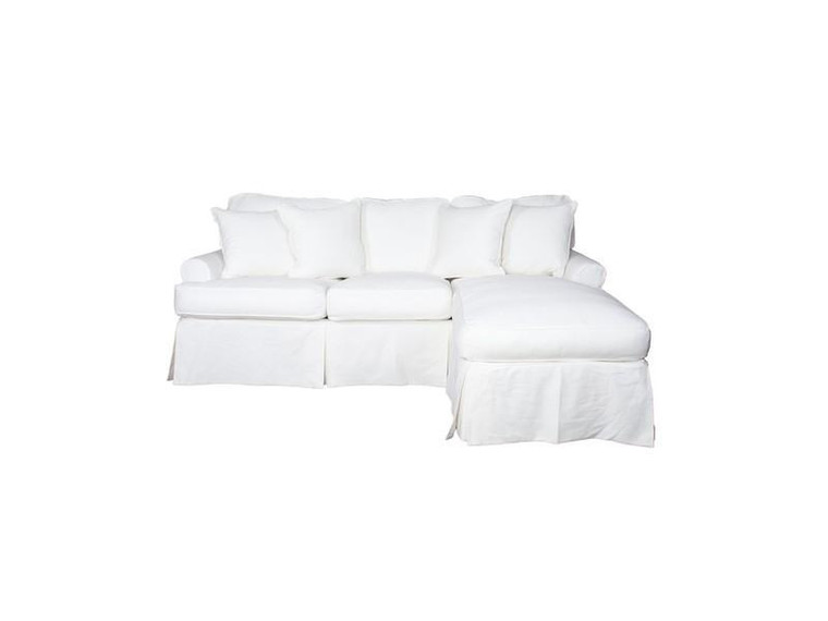 Horizon Slipcovered Sleeper Sofa And Chaise In Warm White