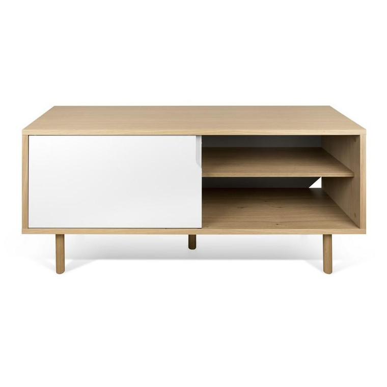 Temahome Dann TV Stand with Wood Legs - Oak/Pure White - 9003.401183