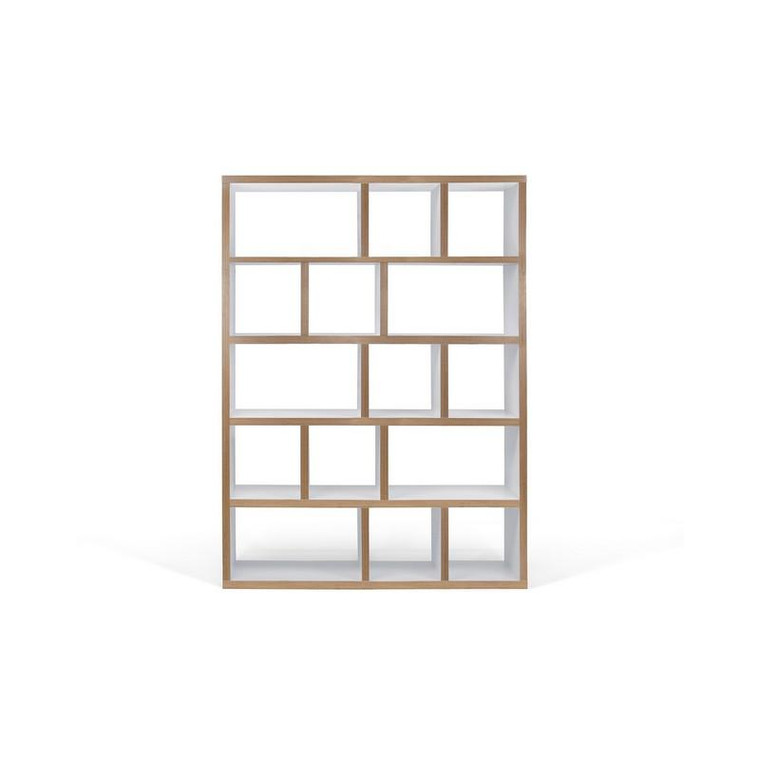 Temahome Berlin 5 Level Shelving 150 Cm - Pure White/Plywood - 9500.318115