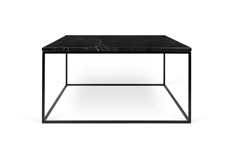 Temahome Gleam Square Black Marble Coffee Table with Black Base - 9500.626173