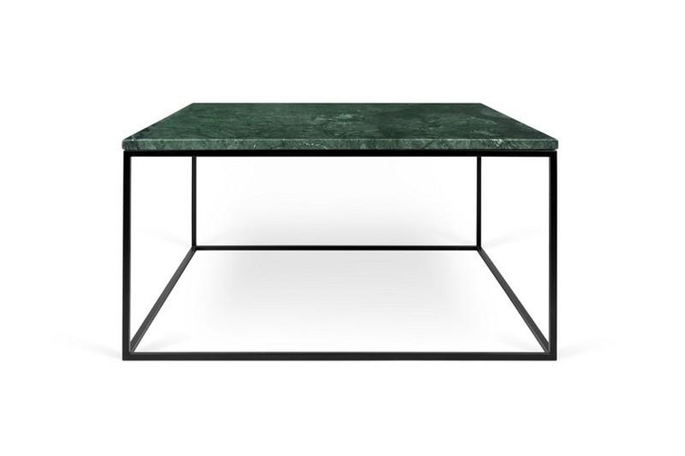 Temahome Gleam Square Green Marble Coffee Table with Black Base - 9500.626197