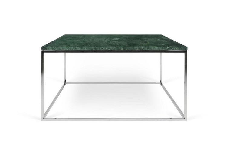 Temahome Gleam Square Green Marble Coffee Table with Chrome Base - 9500.626227