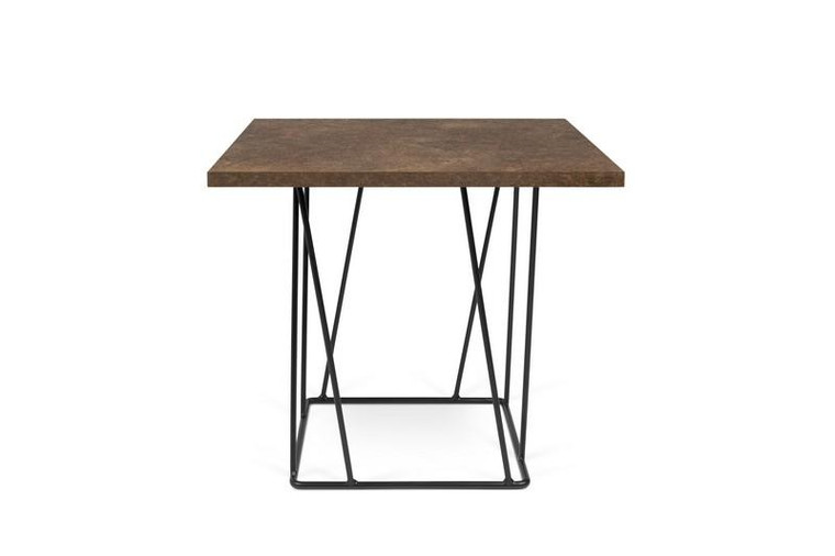 Temahome Helix Square Side Table - Rusty Look/Black Lacquered Steel - 9500.626852