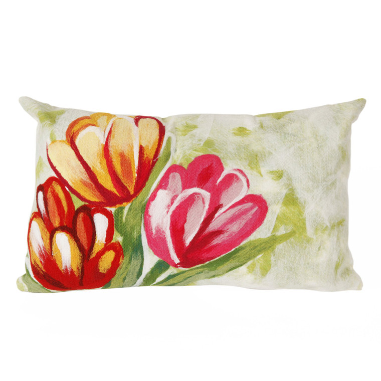 Visions Iii Tulips Indoor/Outdoor Pillow Warm 12"X20" 7SC1S320824