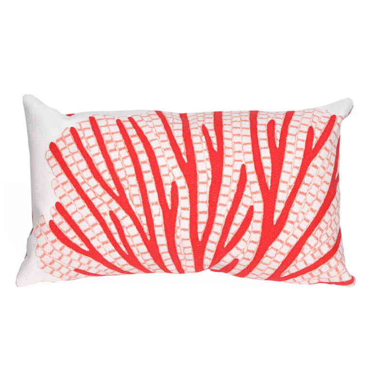 Visions Iii Coral Fan Indoor/Outdoor Pillow Coral 12"X20" 7SC1S418517