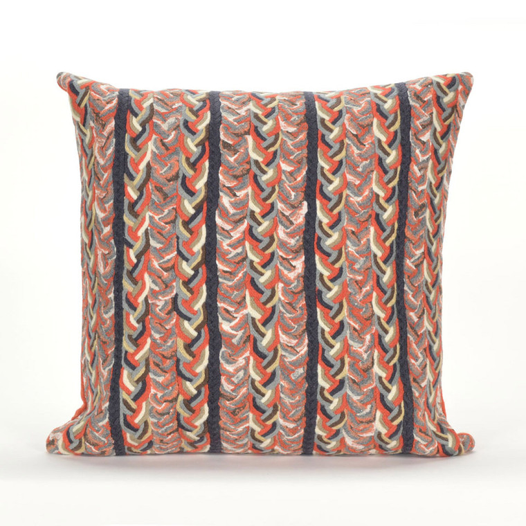 Visions Iii Braided Stripe Indoor/Outdoor Pillow Earth 20" Square