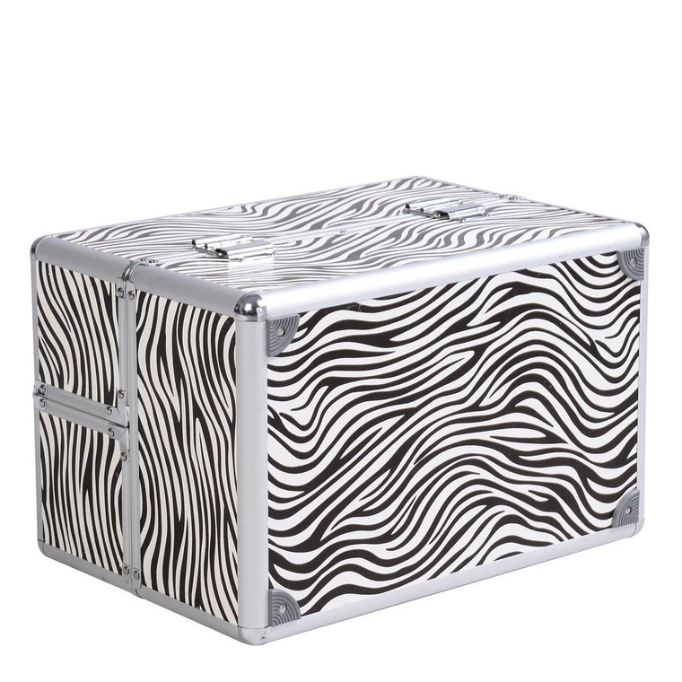 14" X 9" X 10" Aluminum Makeup Case Cosmetic Organizer-Zebra - (Pack Of 2) BG48221ZEBRA