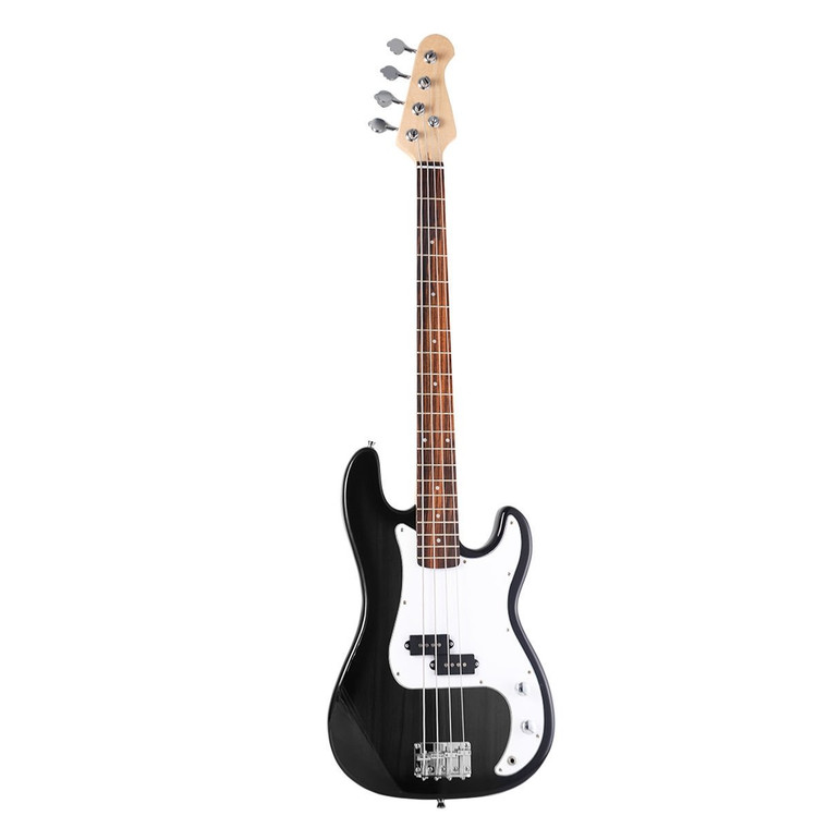 Full Size 4 String Electric Bass Guitar W/ Strap Bag-Black GF32641WH