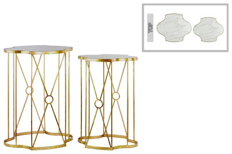 Metal Nesting Table With Wood Top (Set Of 2) 31514